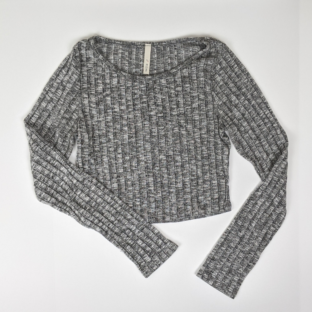 A+ Ellen Long Sleeve Ribbed Knit Top